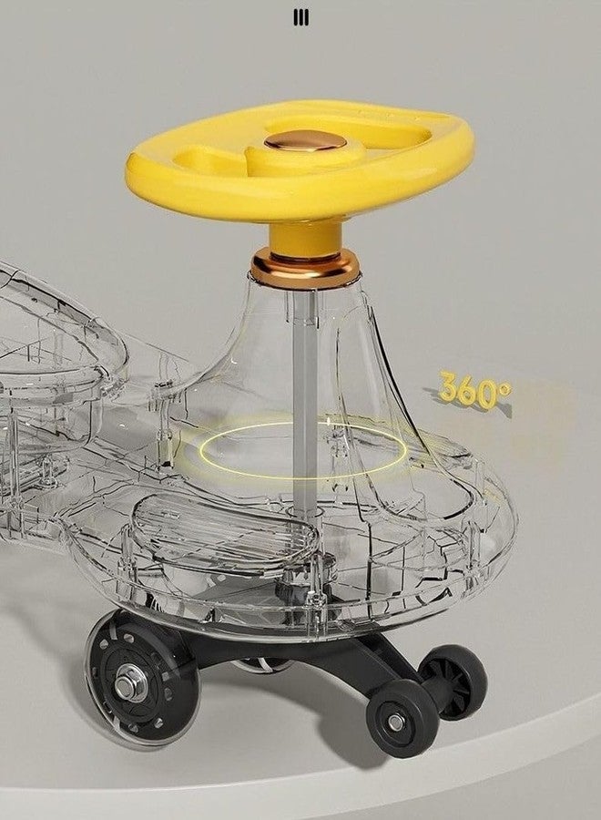 Avarin Musical Swing Car,Kids Push Car Pu Wheels,Comfortable Seats,Push Rider,Bluetooth Connect with 360° Steering & Music,Light for Kids Age 3+(Yellow) - Image 5
